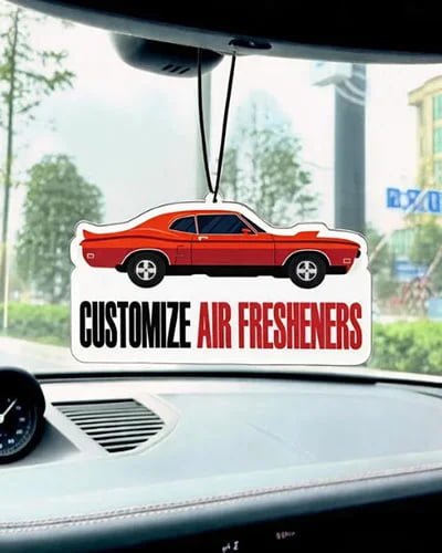 Hanging custom paper car air freshener on vehicle rearview mirror wholesale OEM